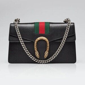 Gucci Black Leather Dionysus Small Shoulder Bag